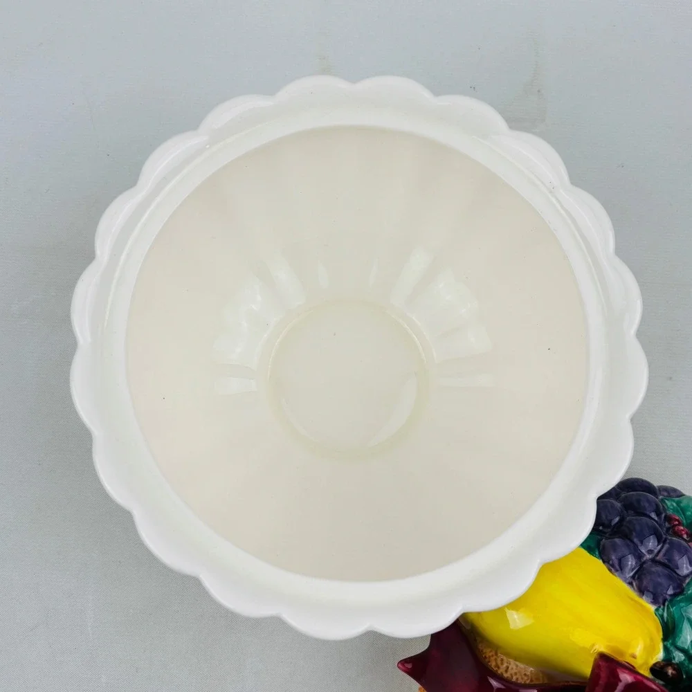 Fitz and Floyd Della‎ Robbia Lidded Candy Dish Box and Lid Fruit Bows Vintage